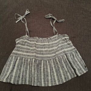Roxy blue & white striped babydoll top